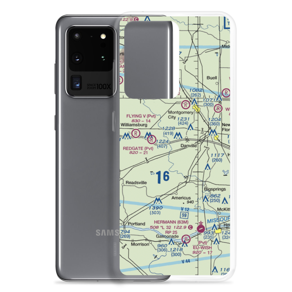 Sky-Vu Airport (MO45) VFR Sectional Samsung Case Samsung Galaxy S20 Ultra model shown
