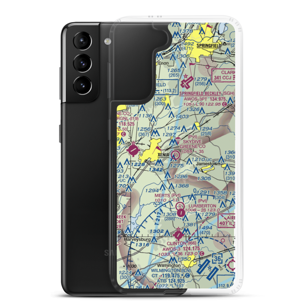 Skydive Greene County Inc Airport (7OA7) VFR Sectional Samsung Case Samsung Galaxy S21 Plus model shown