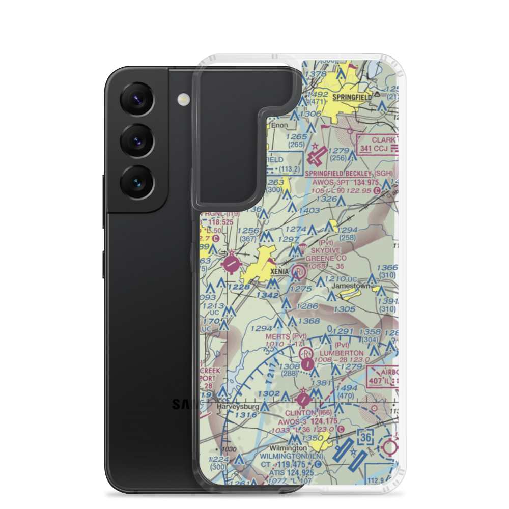 Skydive Greene County Inc Airport (7OA7) VFR Sectional Samsung Case Samsung Galaxy S22 model shown