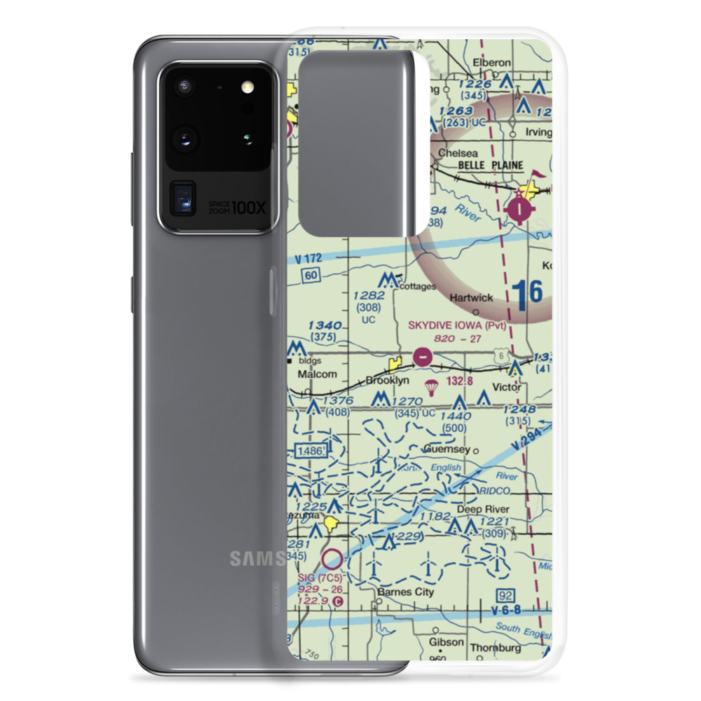 Skydive Iowa Airport (09IA) VFR Sectional Samsung Case Samsung Galaxy S20 Ultra model shown