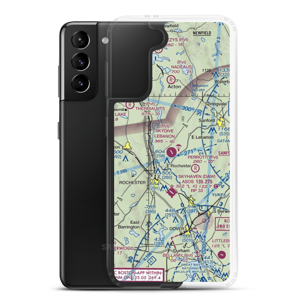 Skydive Lebanon Airport (ME64) VFR Sectional Samsung Case Samsung Galaxy S21 Plus model shown