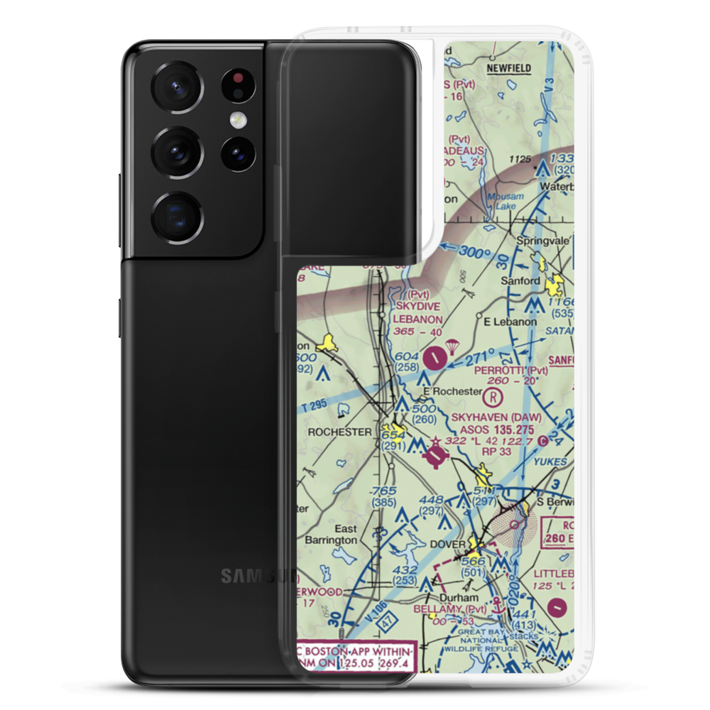 Skydive Lebanon Airport (ME64) VFR Sectional Samsung Case Samsung Galaxy S21 Ultra model shown