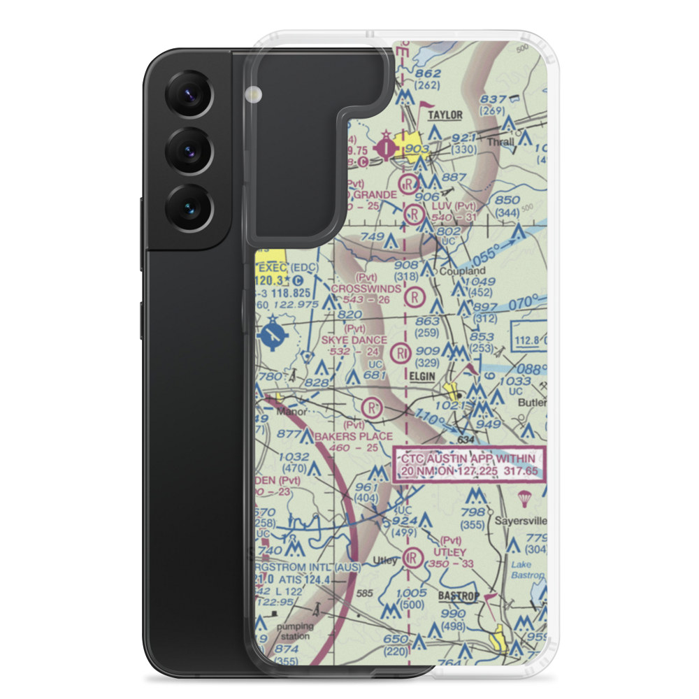 Skye Dance Airport (1XS2) VFR Sectional Samsung Case Samsung Galaxy S22 Plus model shown