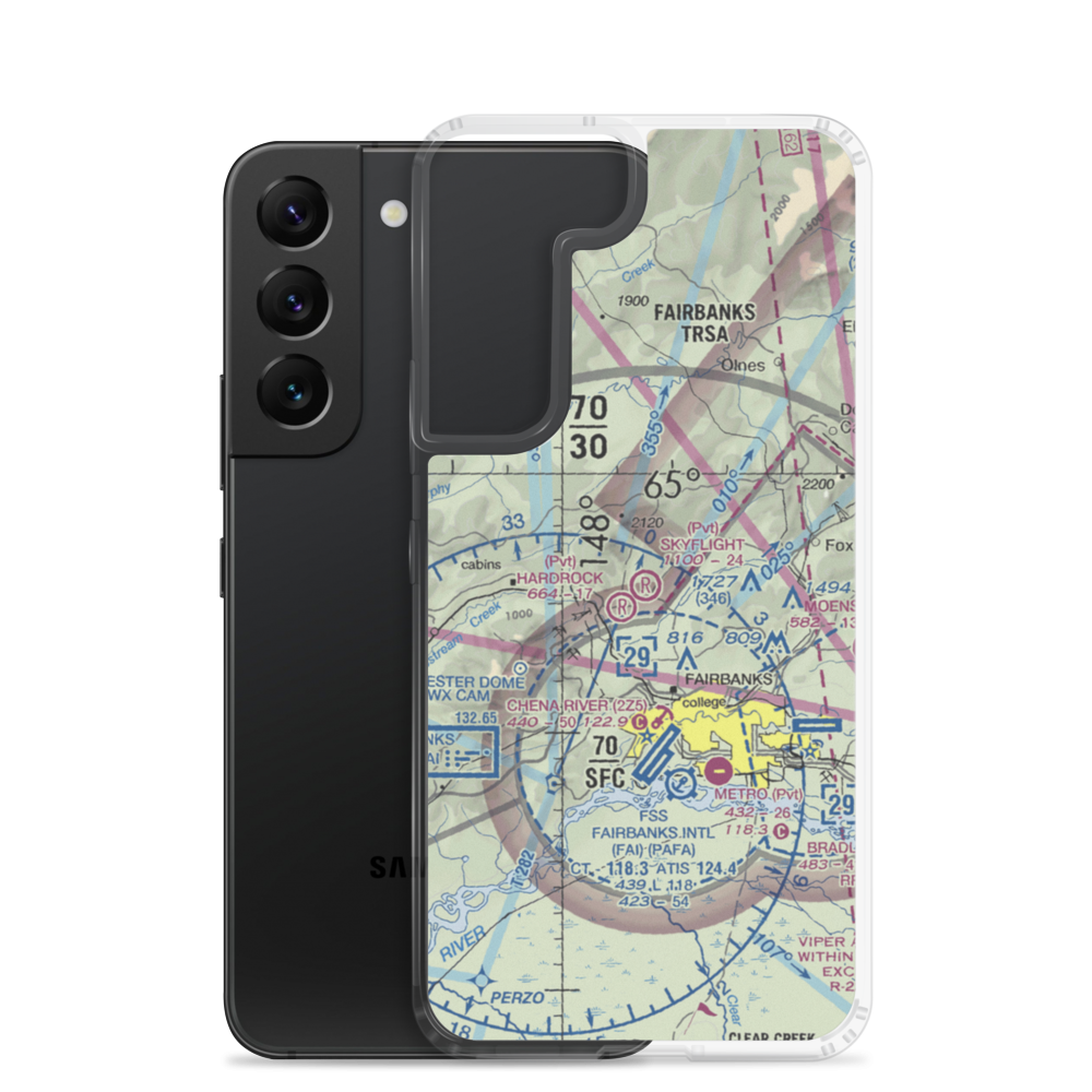 Skyflight Airport (25AA) VFR Sectional Samsung Case Samsung Galaxy S22 model shown