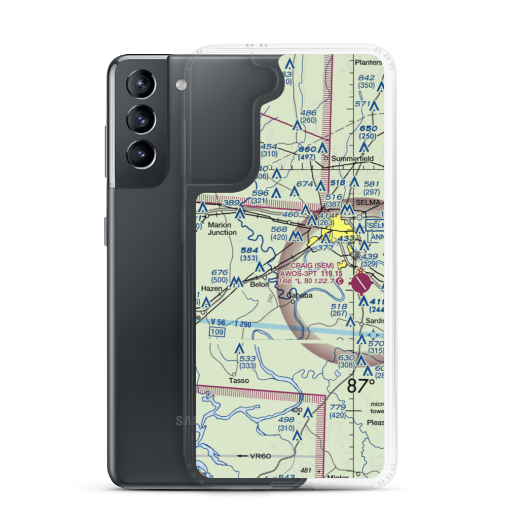 Skyharbor Airport (S63) VFR Sectional Samsung Case Samsung Galaxy S21 model shown