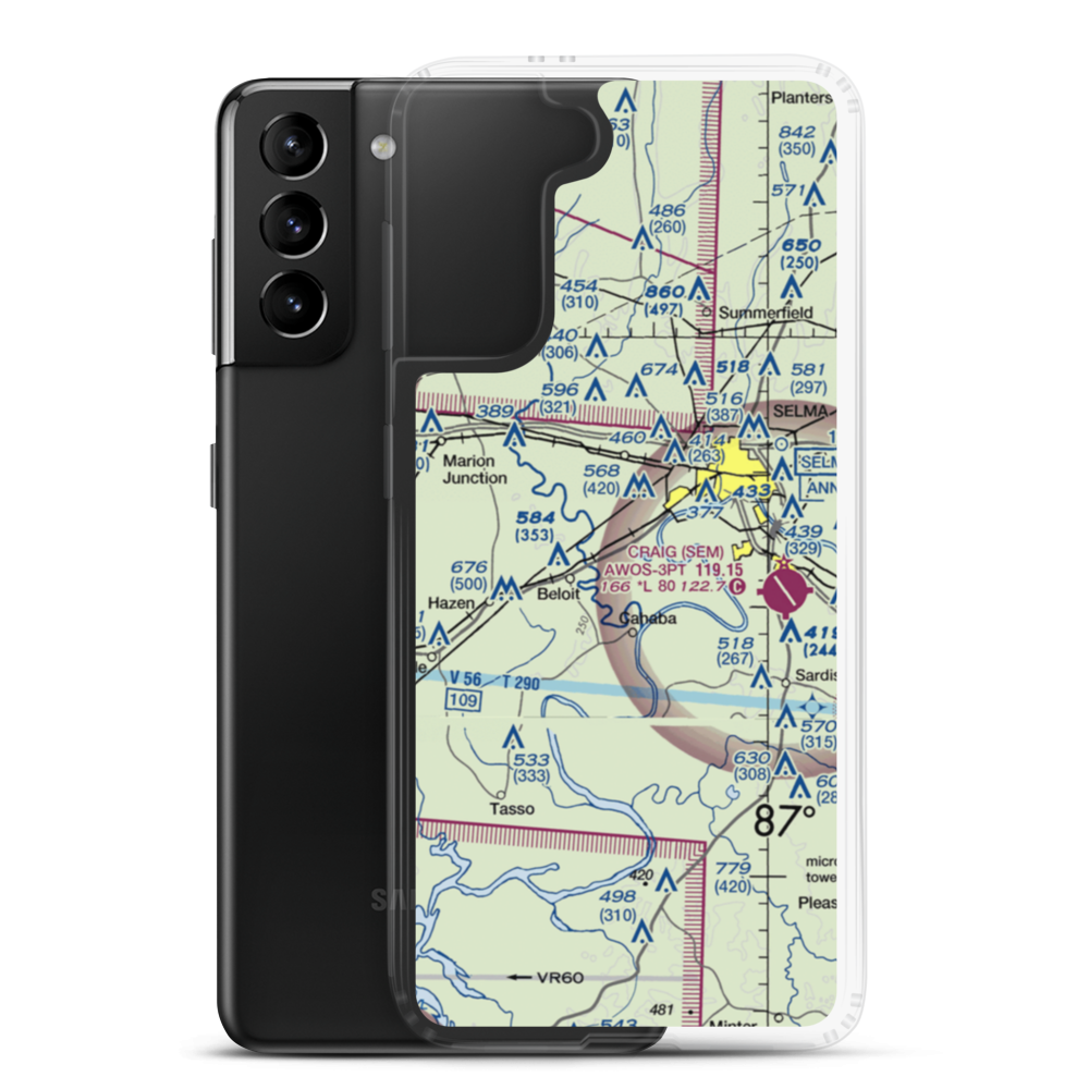 Skyharbor Airport (S63) VFR Sectional Samsung Case Samsung Galaxy S21 Plus model shown
