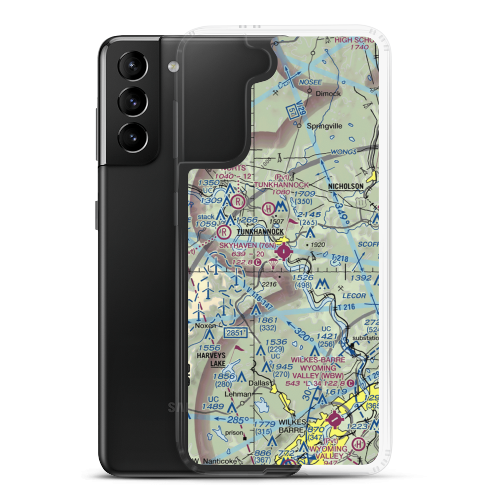 Skyhaven Airport (76N) VFR Sectional Samsung Case Samsung Galaxy S21 Plus model shown