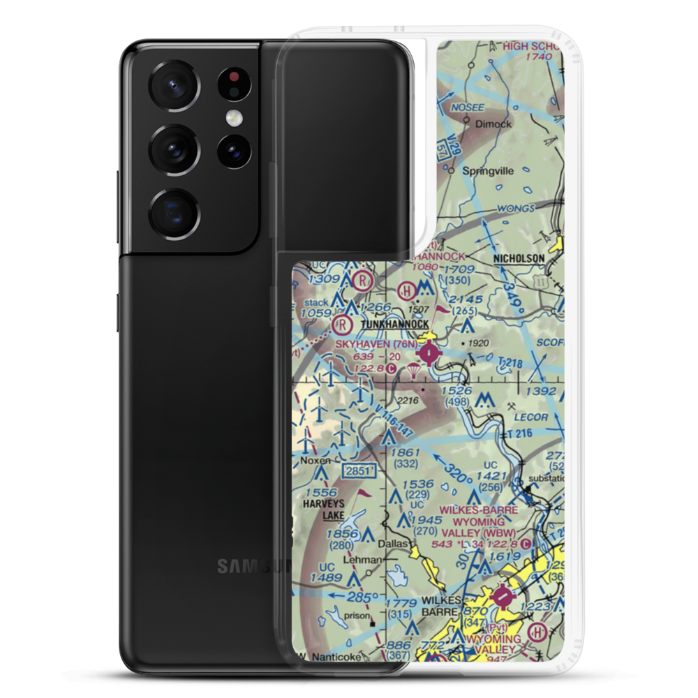 Skyhaven Airport (76N) VFR Sectional Samsung Case Samsung Galaxy S21 Ultra model shown