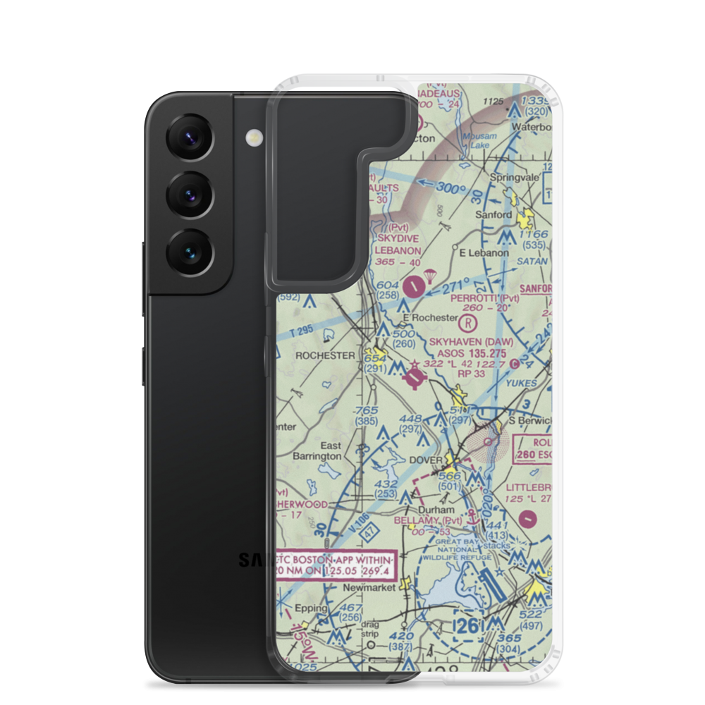 Skyhaven Airport (DAW) VFR Sectional Samsung Case Samsung Galaxy S22 model shown