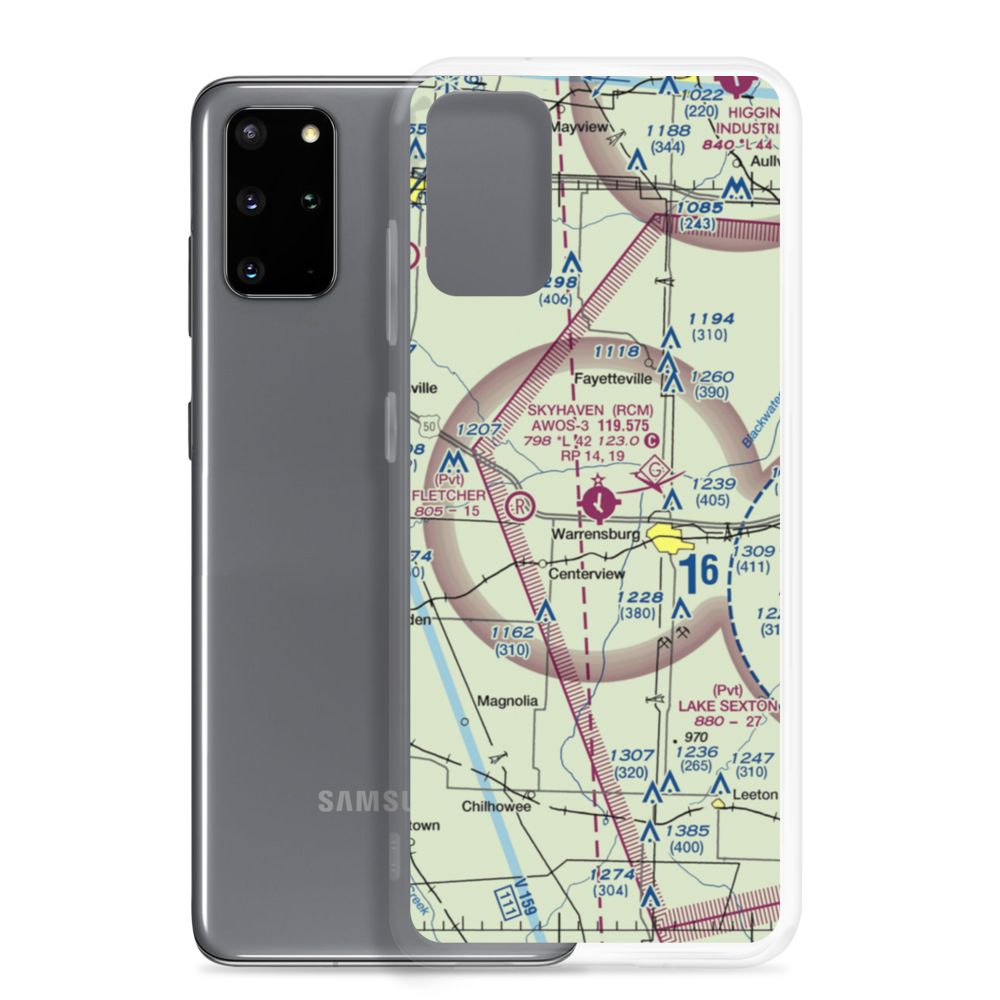 Skyhaven Airport (RCM) VFR Sectional Samsung Case Samsung Galaxy S20 Plus model shown