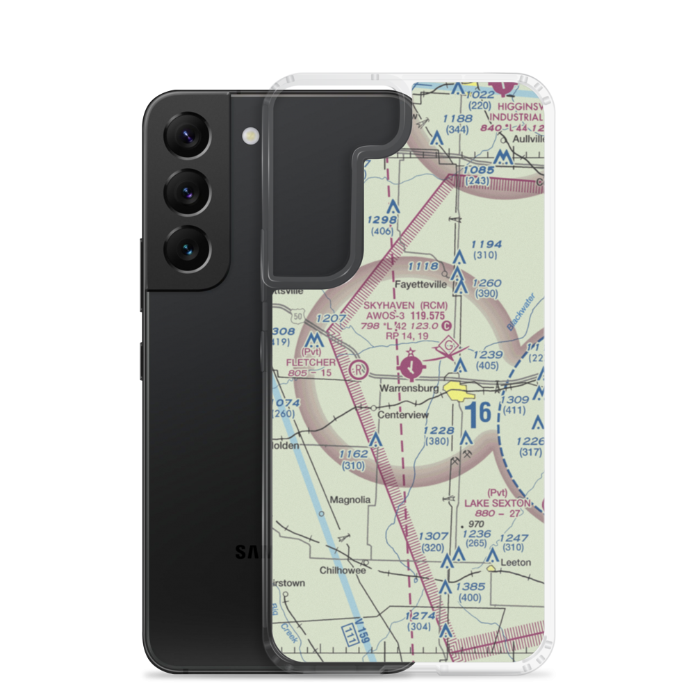 Skyhaven Airport (RCM) VFR Sectional Samsung Case Samsung Galaxy S22 model shown