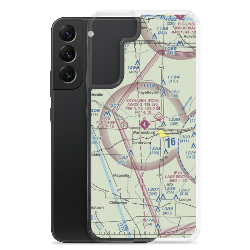 Skyhaven Airport (RCM) VFR Sectional Samsung Case Samsung Galaxy S22 Plus model shown