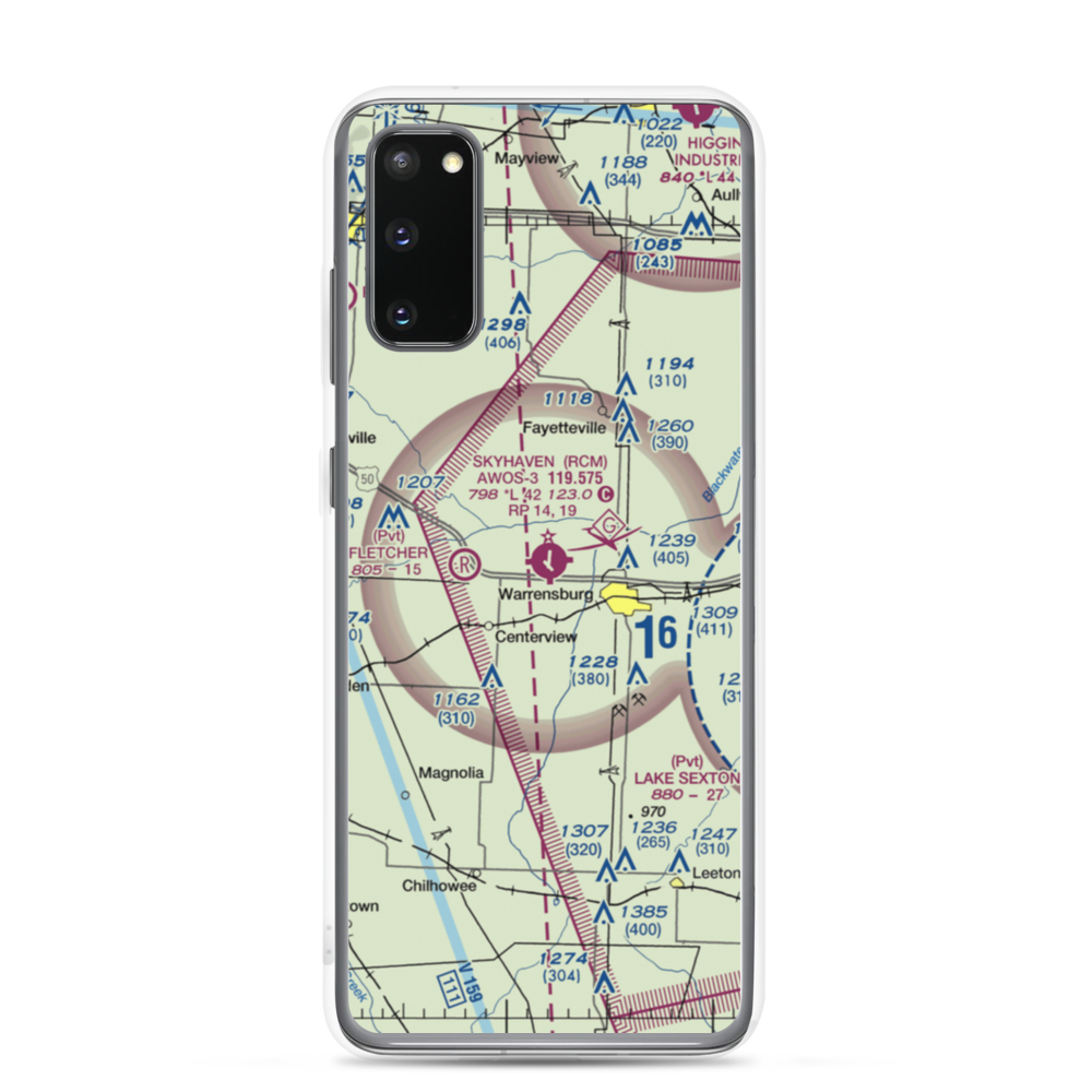 Skyhaven Airport (RCM) VFR Sectional Samsung Case Samsung Galaxy S20 model shown