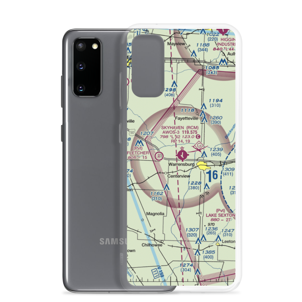 Skyhaven Airport (RCM) VFR Sectional Samsung Case Samsung Galaxy S20 model shown