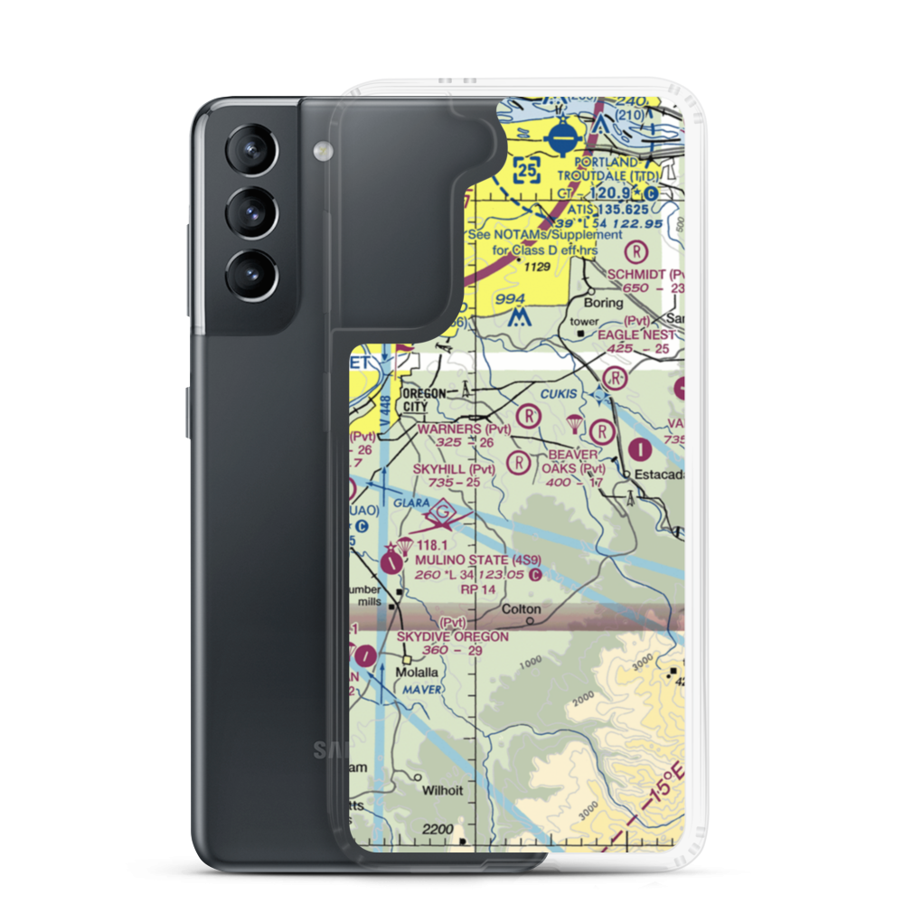 Skyhill Airport (1OR7) VFR Sectional Samsung Case Samsung Galaxy S21 model shown