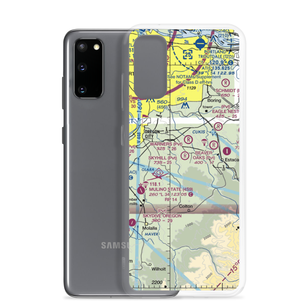 Skyhill Airport (1OR7) VFR Sectional Samsung Case Samsung Galaxy S20 model shown