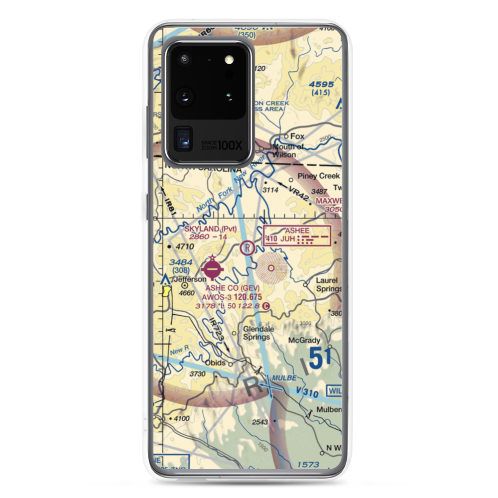 Skyland Airport (NC50) VFR Sectional Samsung Case Samsung Galaxy S20 Ultra model shown