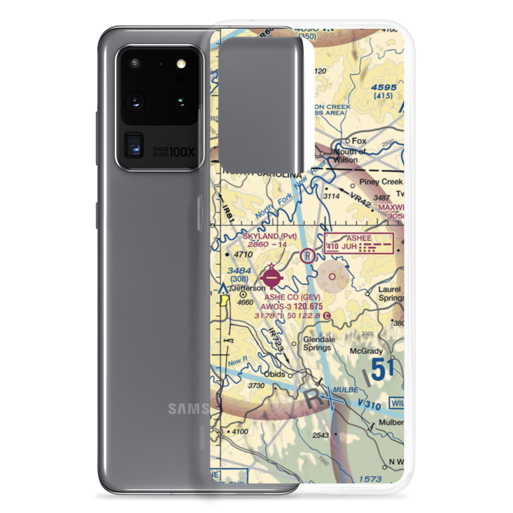 Skyland Airport (NC50) VFR Sectional Samsung Case Samsung Galaxy S20 Ultra model shown