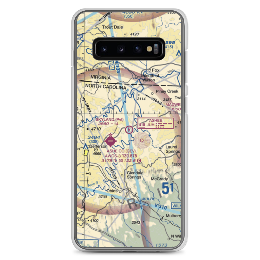 Skyland Airport (NC50) VFR Sectional Samsung Case Samsung Galaxy S10+ model shown