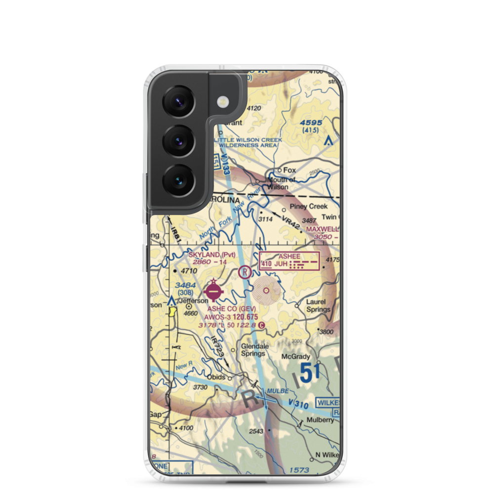 Skyland Airport (NC50) VFR Sectional Samsung Case Samsung Galaxy S22 model shown