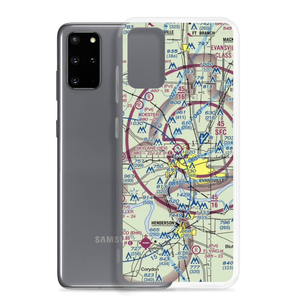 Skylane Airport (3EV) VFR Sectional Samsung Case Samsung Galaxy S20 Plus model shown