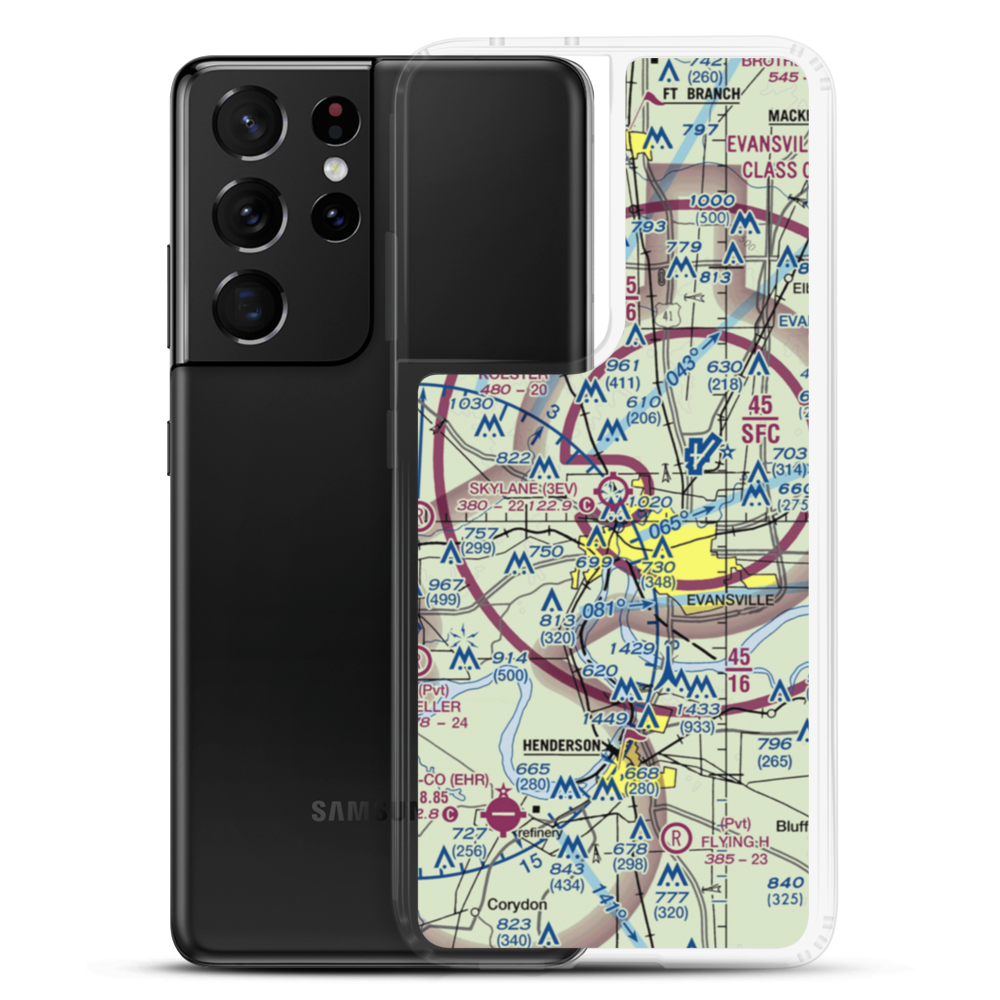 Skylane Airport (3EV) VFR Sectional Samsung Case Samsung Galaxy S21 Ultra model shown