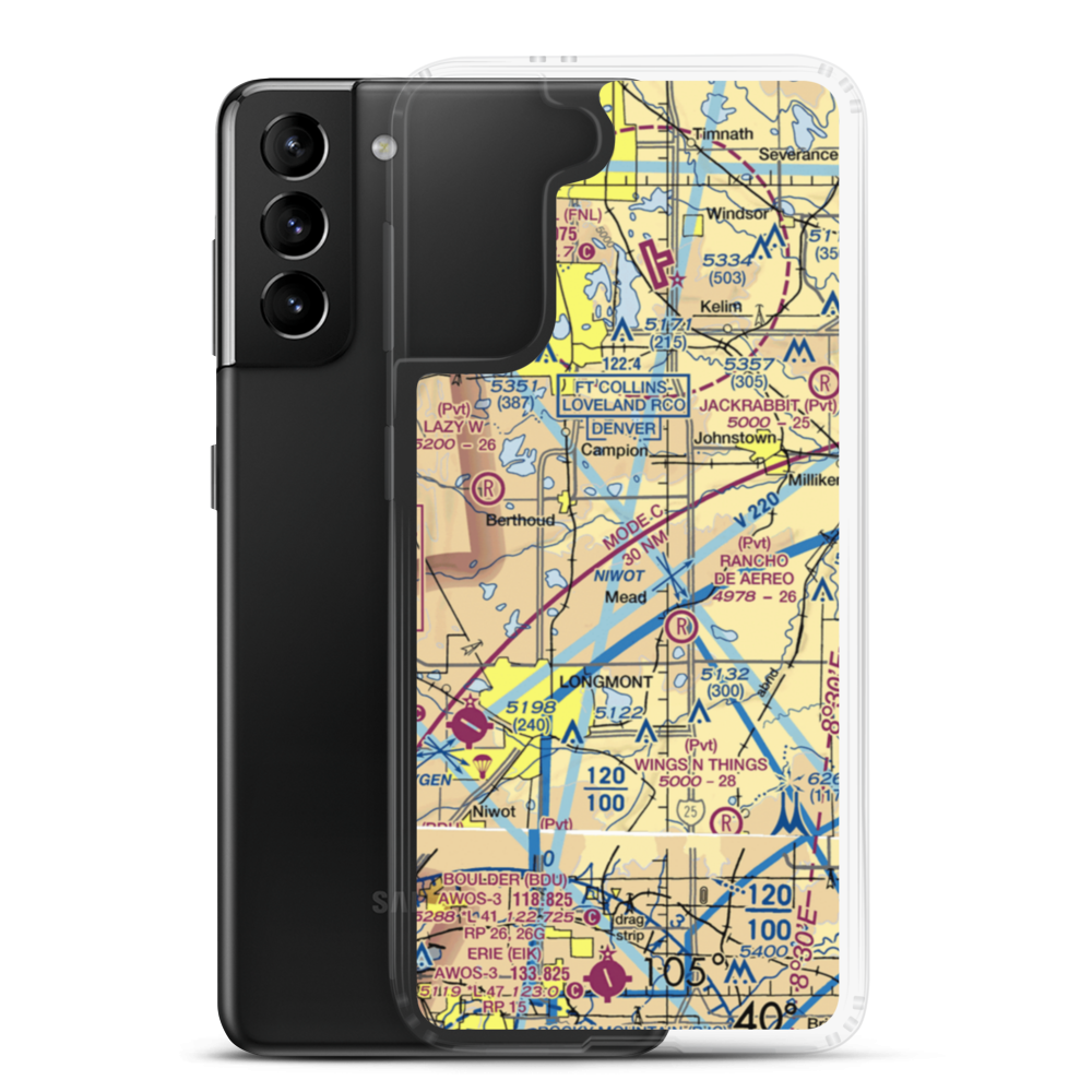 Skylane Ranch Airport (17CO) VFR Sectional Samsung Case Samsung Galaxy S21 Plus model shown