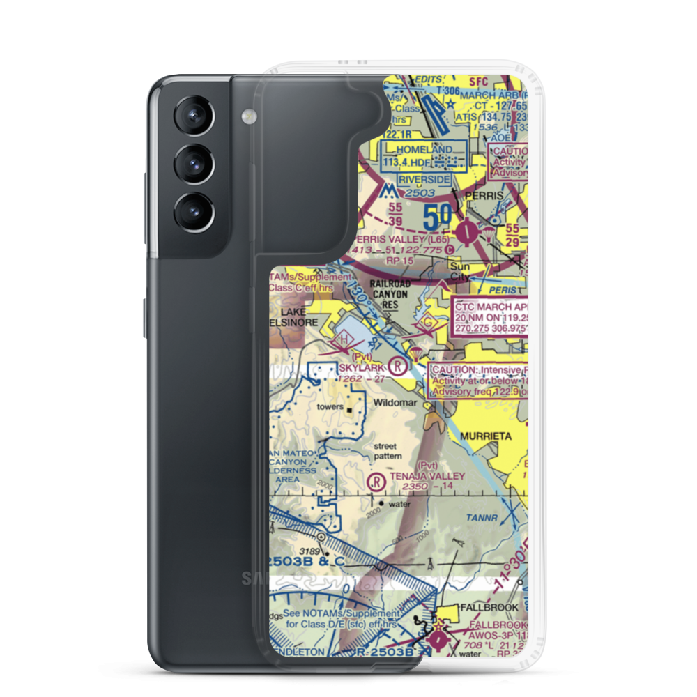 Skylark Field (CA89) VFR Sectional Samsung Case Samsung Galaxy S21 model shown