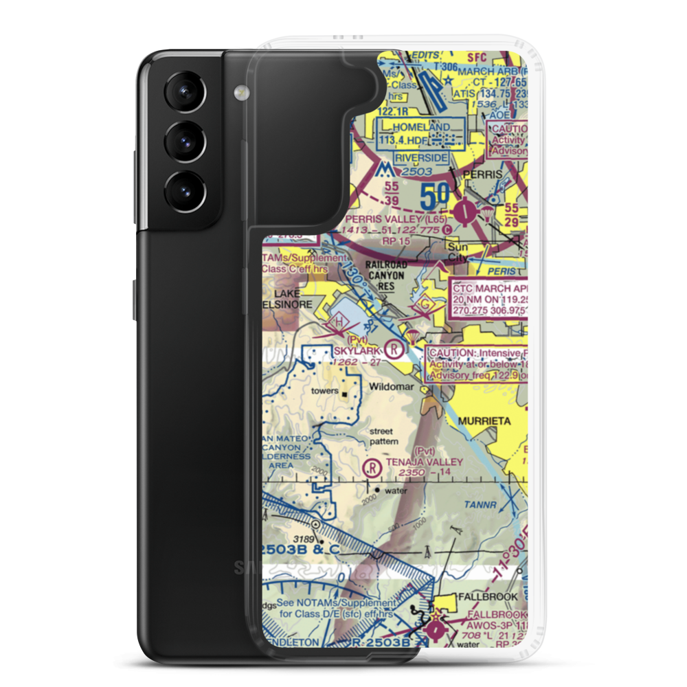 Skylark Field (CA89) VFR Sectional Samsung Case Samsung Galaxy S21 Plus model shown