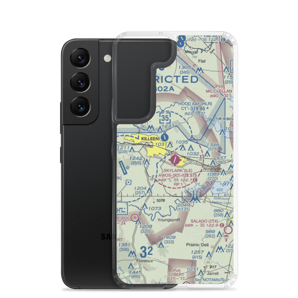 Skylark Field (ILE) VFR Sectional Samsung Case Samsung Galaxy S22 model shown