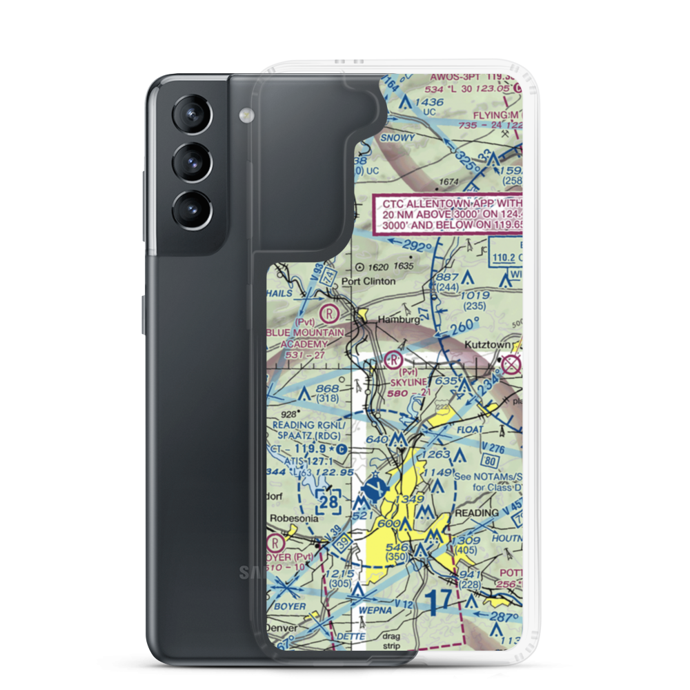 Skyline Airstrip (PN50) VFR Sectional Samsung Case Samsung Galaxy S21 model shown
