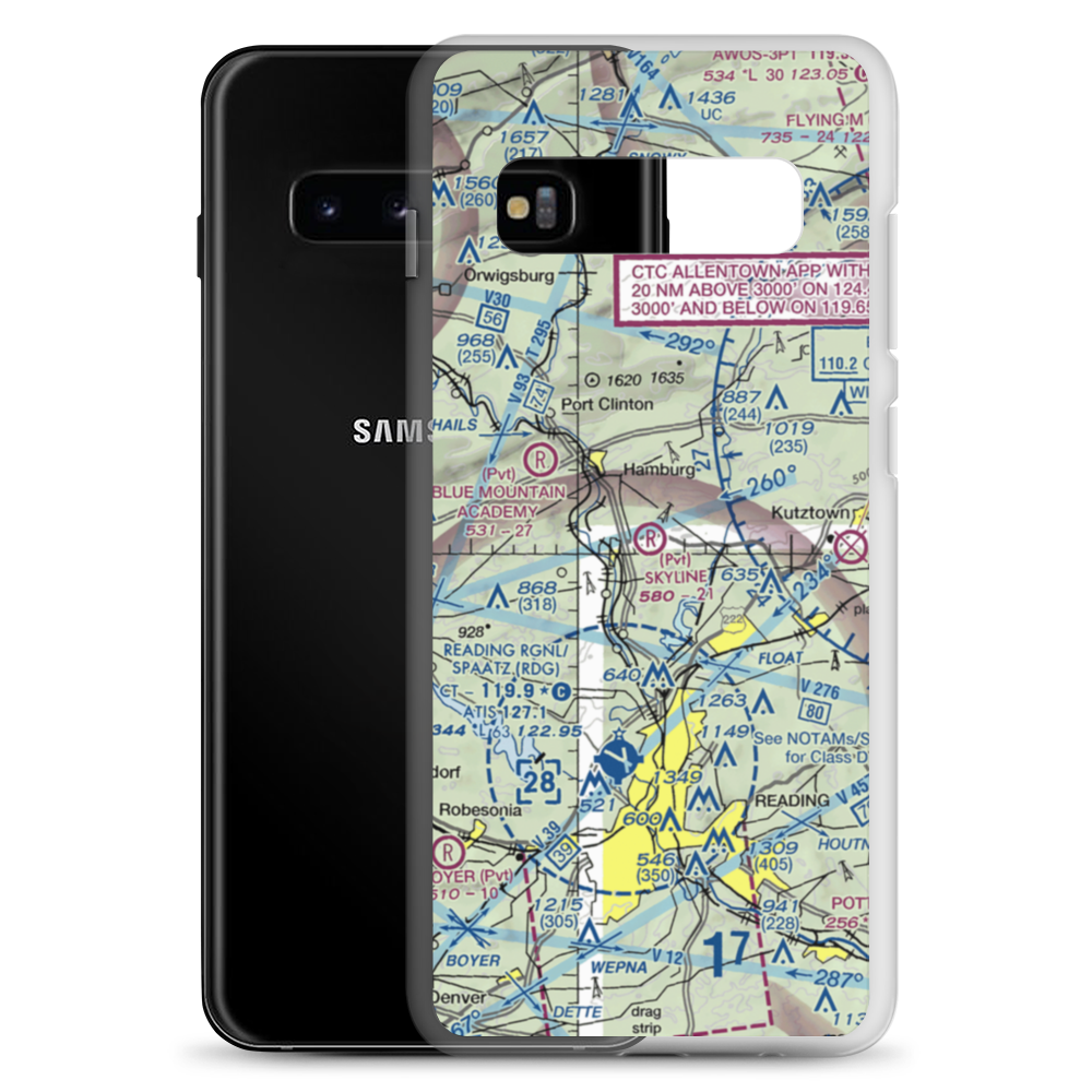 Skyline Airstrip (PN50) VFR Sectional Samsung Case Samsung Galaxy S10+ model shown
