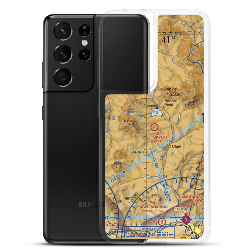 Skyote Airport (CD02) VFR Sectional Samsung Case Samsung Galaxy S21 Ultra model shown