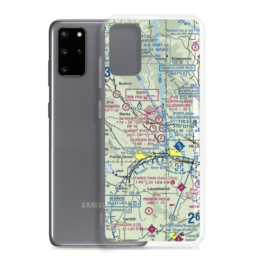Skyport Airport (4S4) VFR Sectional Samsung Case Samsung Galaxy S20 Plus model shown