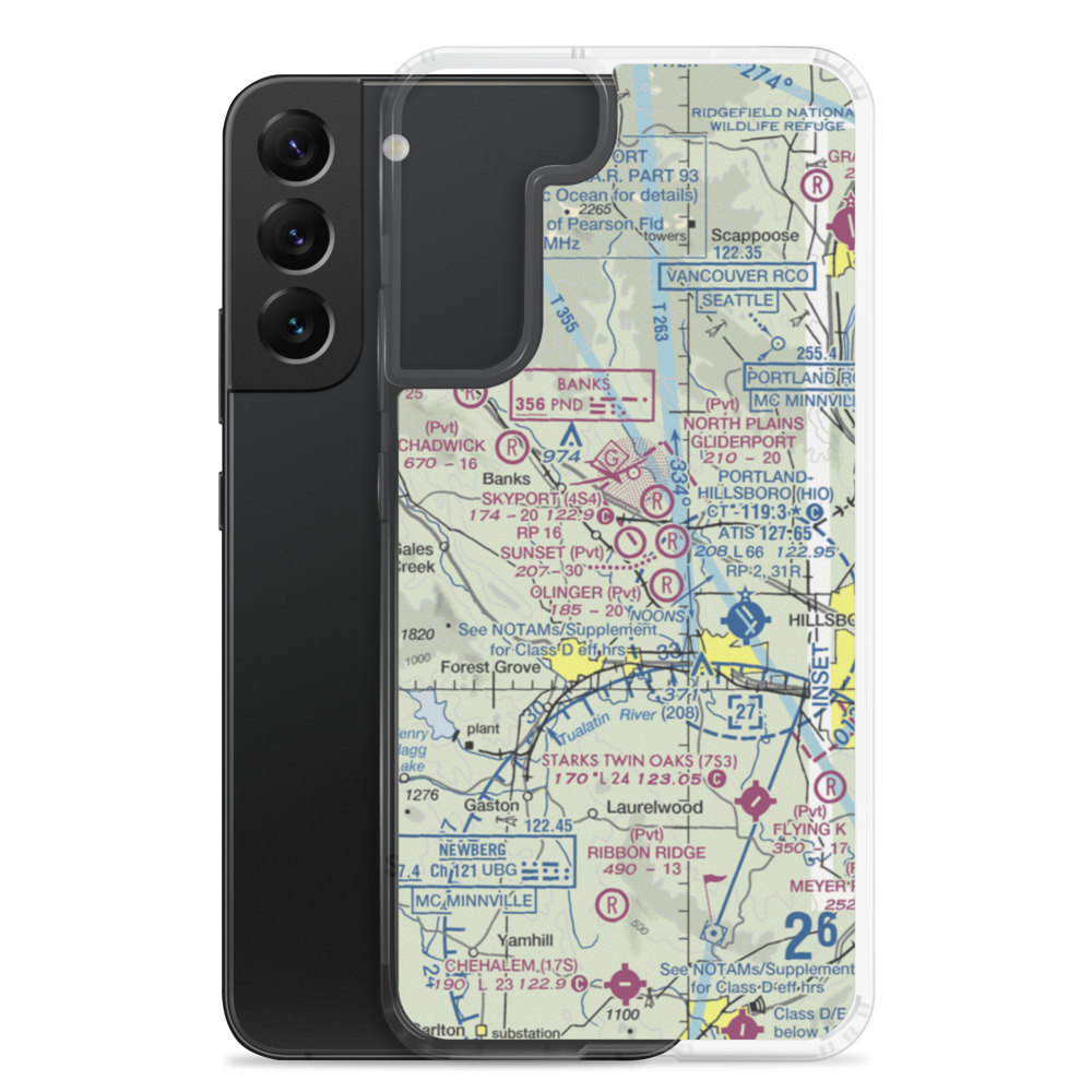 Skyport Airport (4S4) VFR Sectional Samsung Case Samsung Galaxy S22 Plus model shown