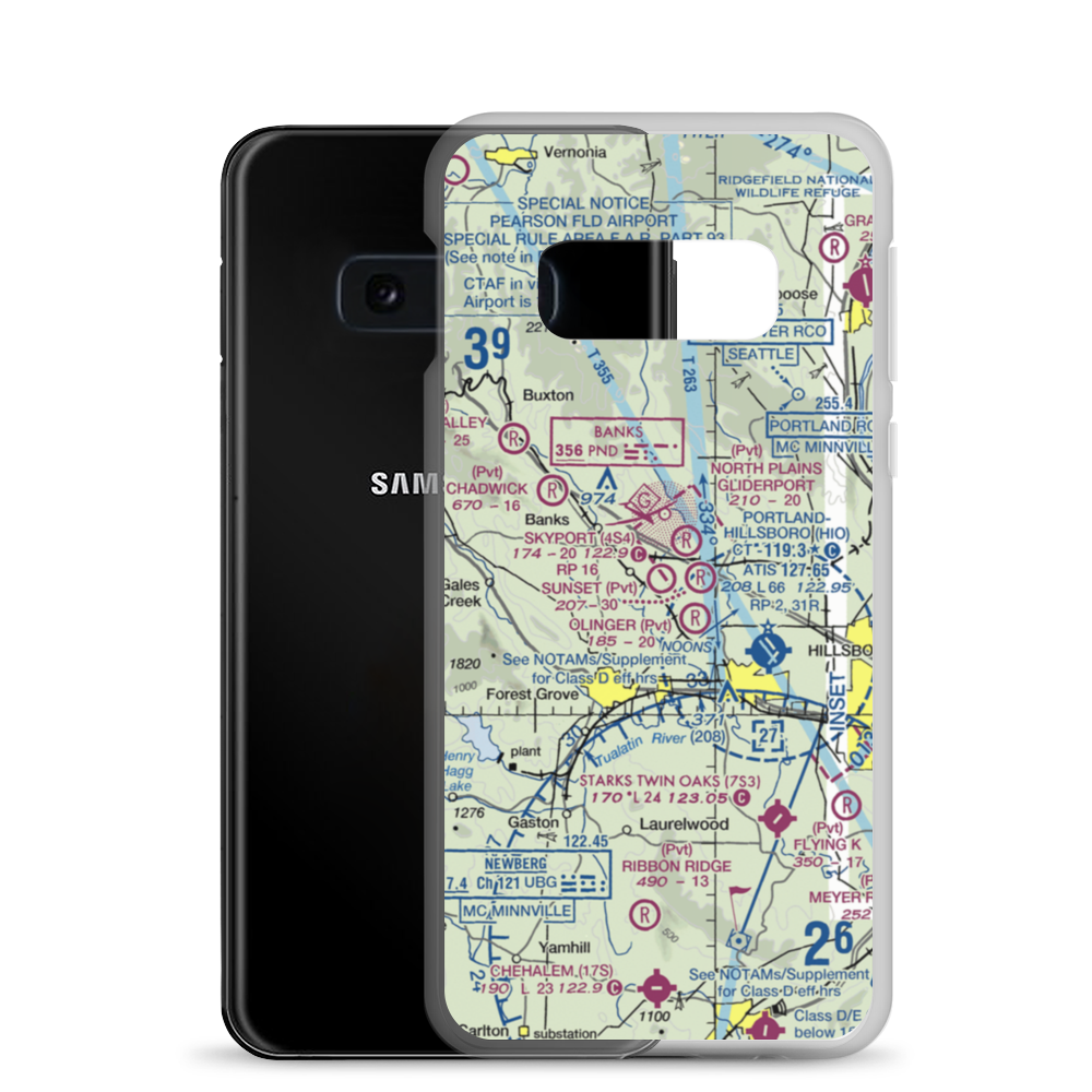 Skyport Airport (4S4) VFR Sectional Samsung Case Samsung Galaxy S10e model shown