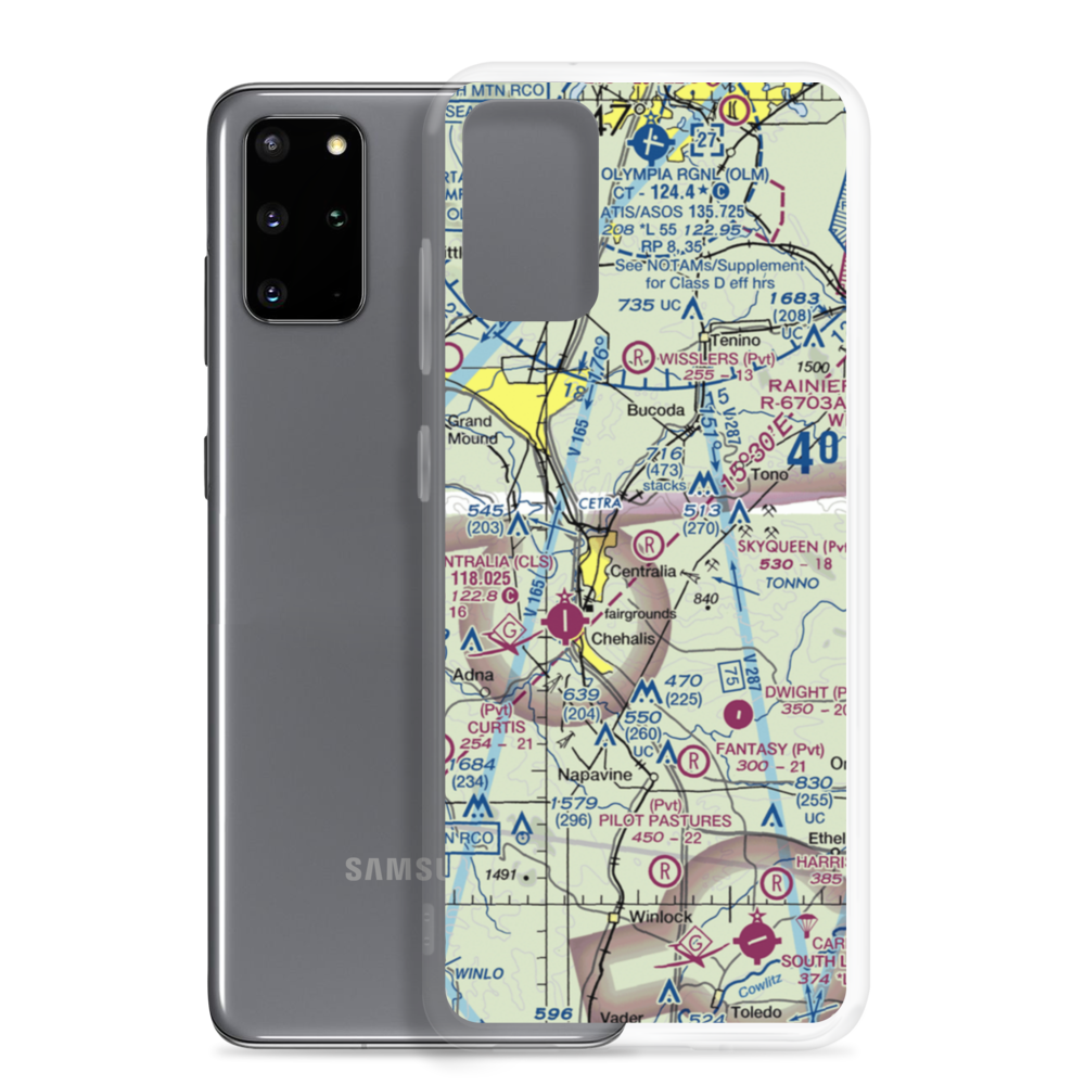 Skyqueen Airport (WA95) VFR Sectional Samsung Case Samsung Galaxy S20 Plus model shown