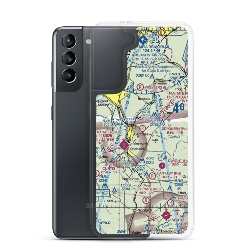 Skyqueen Airport (WA95) VFR Sectional Samsung Case Samsung Galaxy S21 model shown