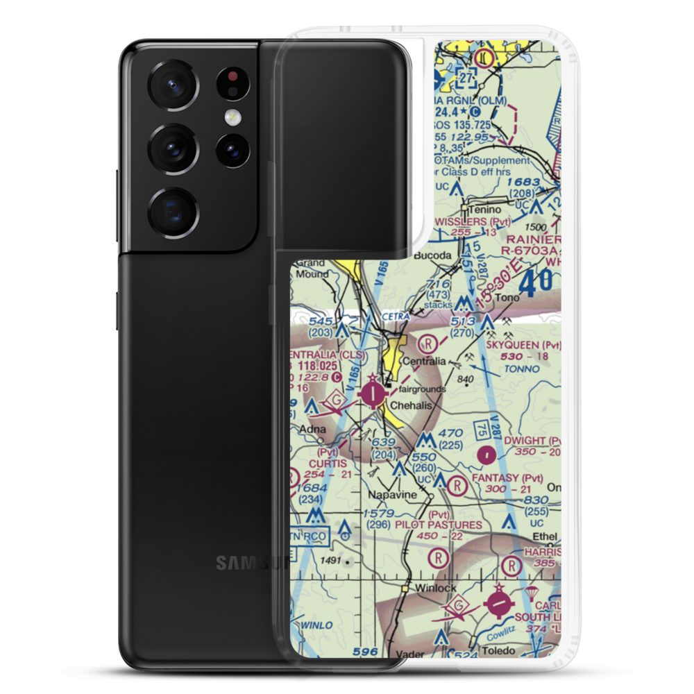 Skyqueen Airport (WA95) VFR Sectional Samsung Case Samsung Galaxy S21 Ultra model shown