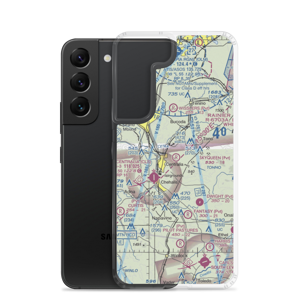 Skyqueen Airport (WA95) VFR Sectional Samsung Case Samsung Galaxy S22 model shown