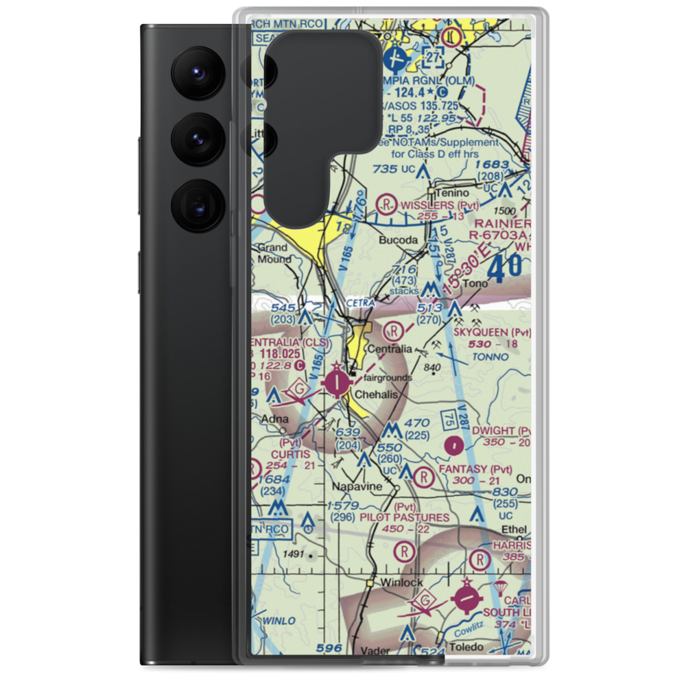 Skyqueen Airport (WA95) VFR Sectional Samsung Case Samsung Galaxy S22 Ultra model shown