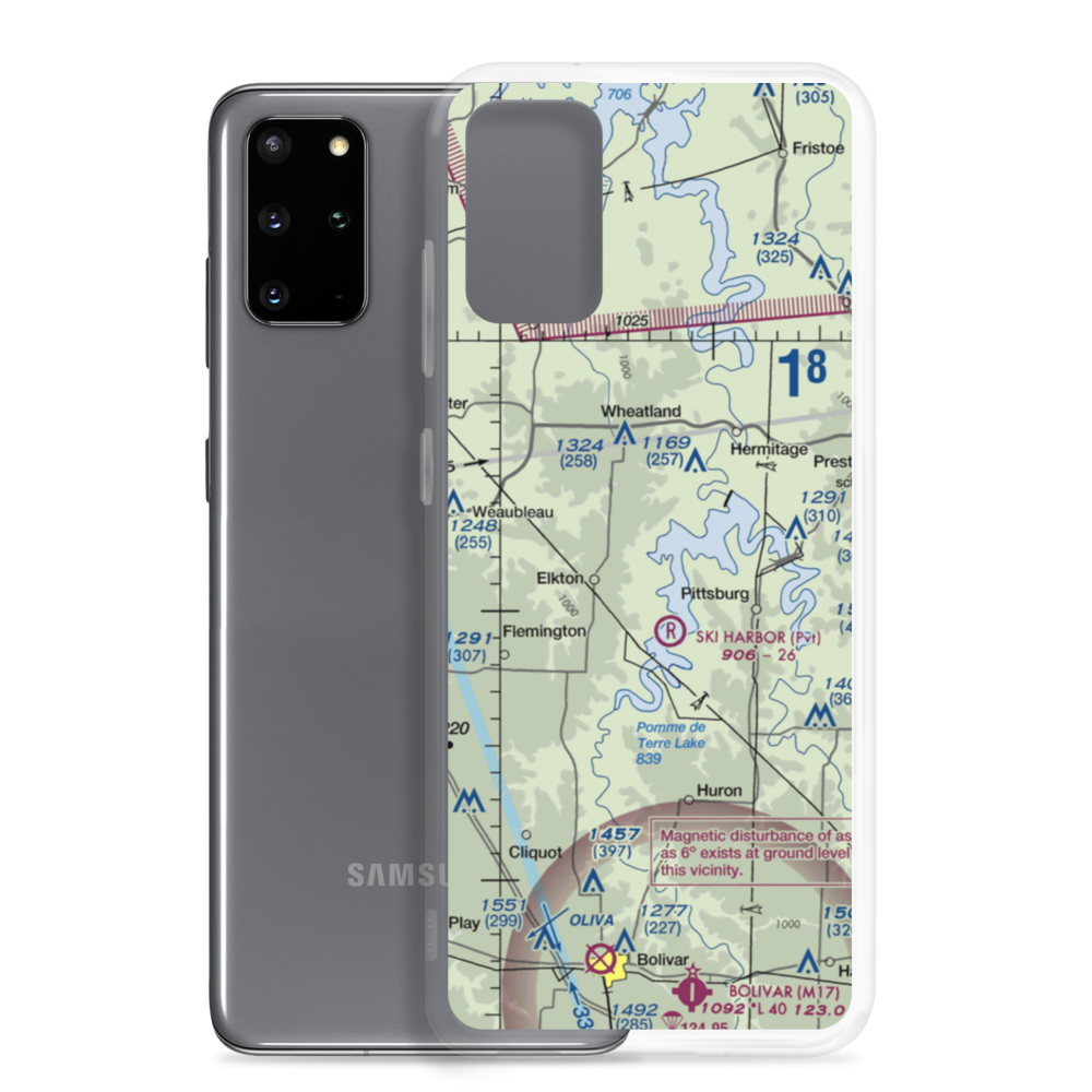 Skyriders Airport (MO52) VFR Sectional Samsung Case Samsung Galaxy S20 Plus model shown