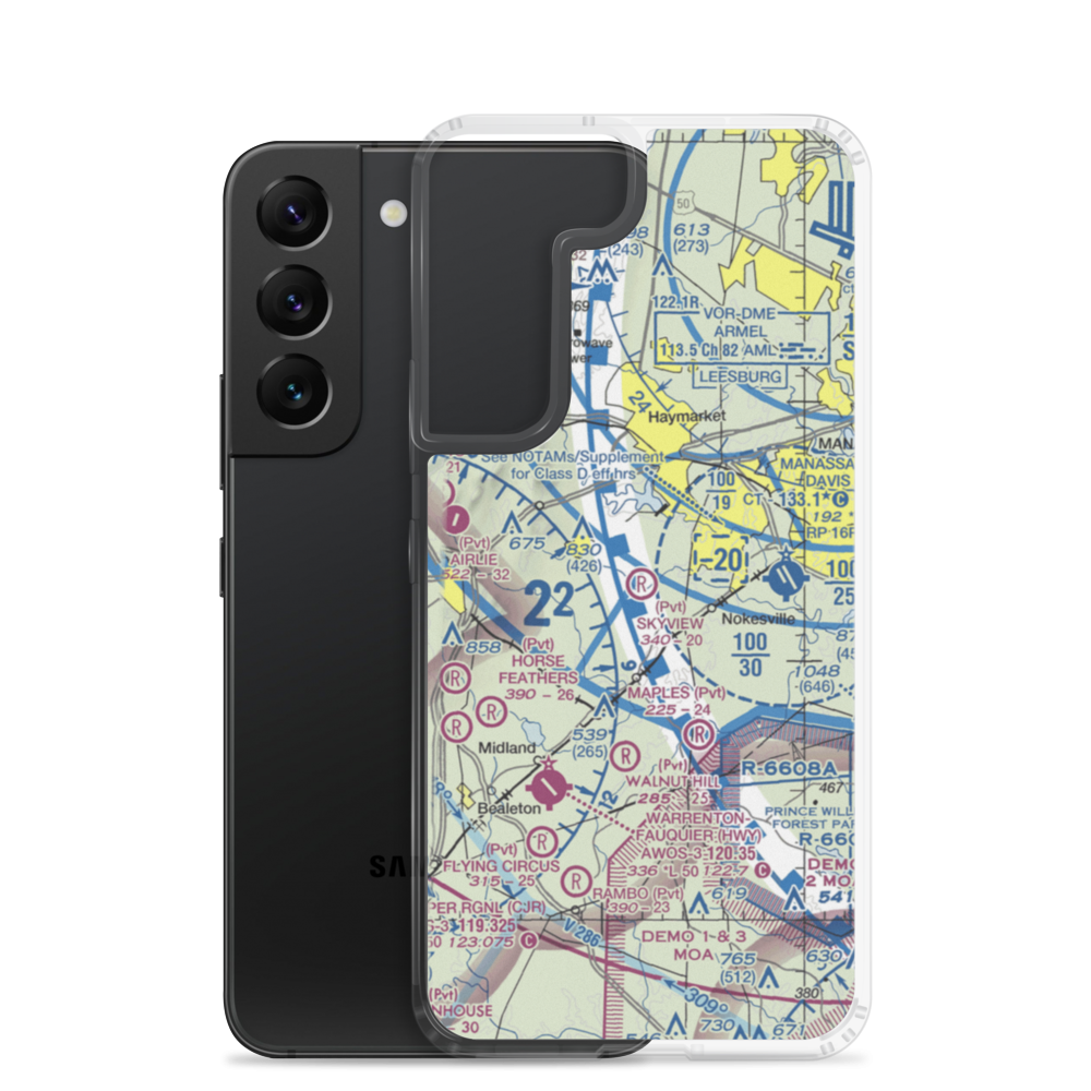 Skyview Airport (51VA) VFR Sectional Samsung Case Samsung Galaxy S22 model shown