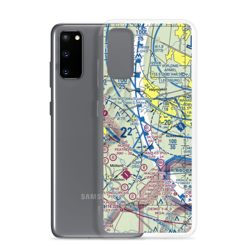 Skyview Airport (51VA) VFR Sectional Samsung Case Samsung Galaxy S20 model shown