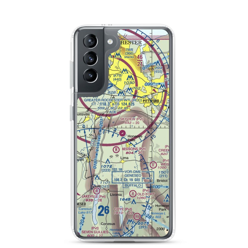 Skyview Airport (84NY) VFR Sectional Samsung Case Samsung Galaxy S21 model shown