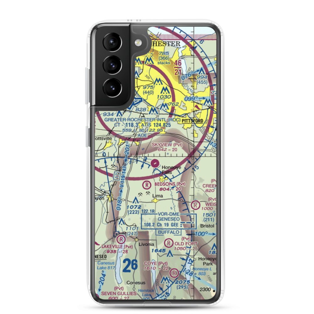Skyview Airport (84NY) VFR Sectional Samsung Case Samsung Galaxy S21 Plus model shown