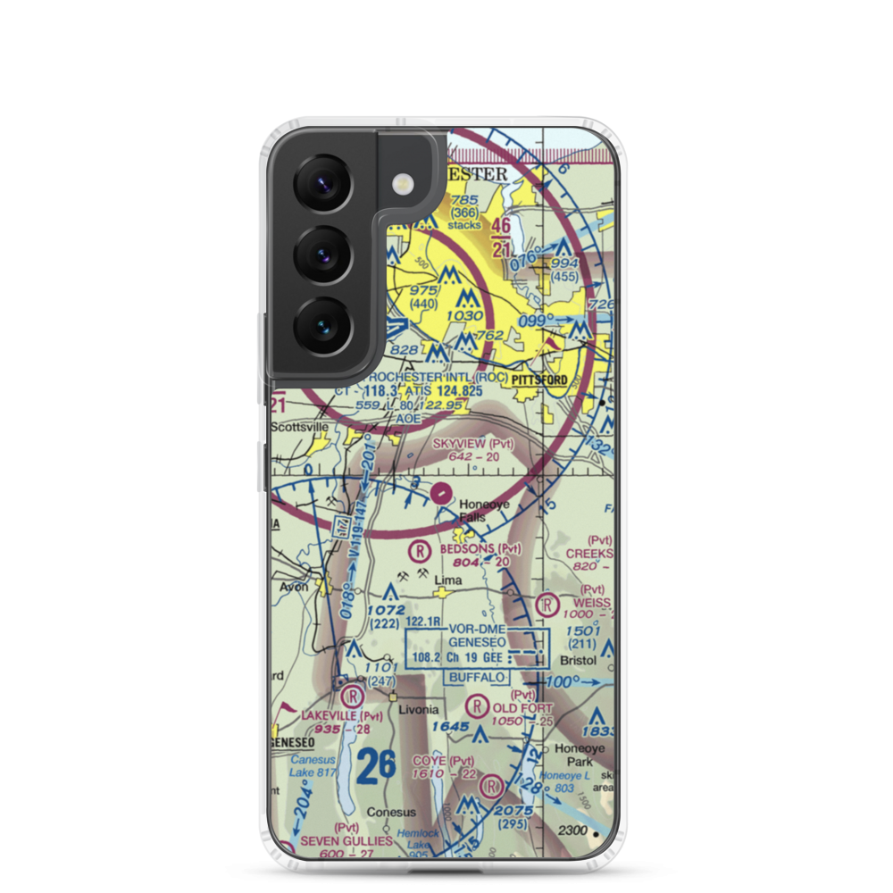 Skyview Airport (84NY) VFR Sectional Samsung Case Samsung Galaxy S22 model shown