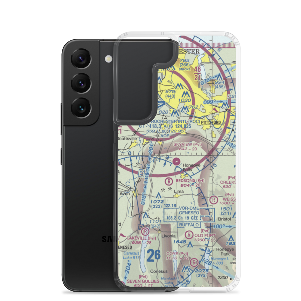 Skyview Airport (84NY) VFR Sectional Samsung Case Samsung Galaxy S22 model shown