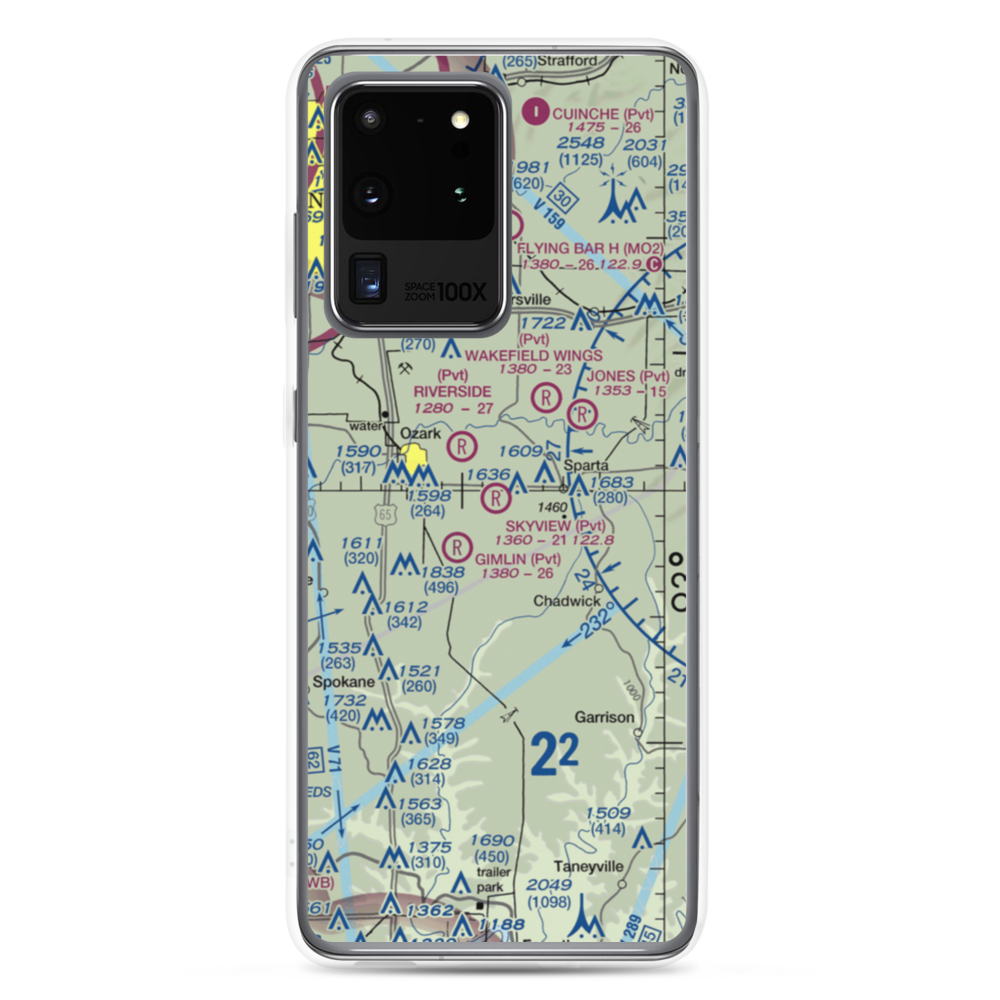 Skyview Airport (MU70) VFR Sectional Samsung Case Samsung Galaxy S20 Ultra model shown