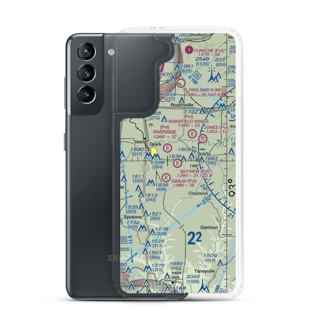 Skyview Airport (MU70) VFR Sectional Samsung Case Samsung Galaxy S21 model shown